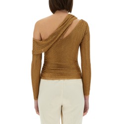 DRAPED TOP WITH RHINESTONES