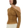 DRAPED TOP WITH RHINESTONES