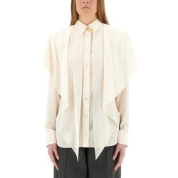 SEMI-TRANSPARENT SHIRT WITH LAYERED PANEL