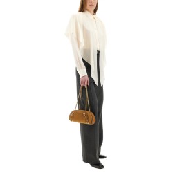 SEMI-TRANSPARENT SHIRT WITH LAYERED PANEL