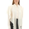 SEMI-TRANSPARENT SHIRT WITH LAYERED PANEL