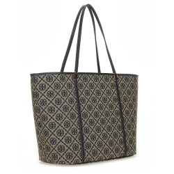 T MONOGRAM ZIPPERED SHOPPING BAG