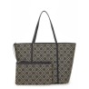 T MONOGRAM ZIPPERED SHOPPING BAG