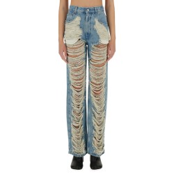 "DESTROYED" STRAIGHT JEANS