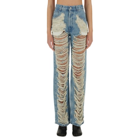 "DESTROYED" STRAIGHT JEANS
