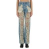 "DESTROYED" STRAIGHT JEANS