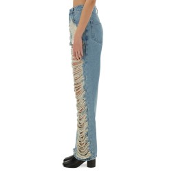 "DESTROYED" STRAIGHT JEANS