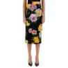 PEONY AND ROSE PRINT CHARMEUSE LONGUETTE SKIRT