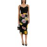 PEONY AND ROSE PRINT CHARMEUSE LONGUETTE SKIRT