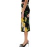 PEONY AND ROSE PRINT CHARMEUSE LONGUETTE SKIRT