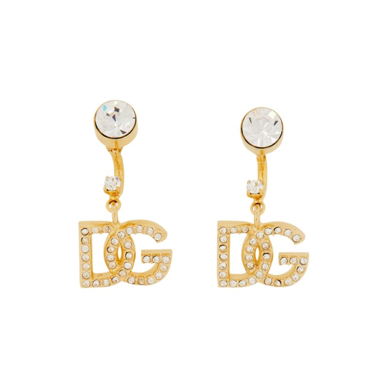 ORECCHINI CON LOGO DG E STRASS