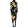 PEONY AND ROSE PRINT CHEMISE LONGUETTE DRESS
