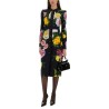 PEONY AND ROSE PRINT CHEMISE LONGUETTE DRESS