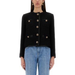 SINGLE-BREASTED TWEED BOUCLÉ SHORT JACKET