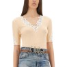 TOP WITH LACE NECKLINE