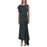 ASYMMETRICAL DRAPED MIDI DRESS