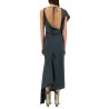 ASYMMETRICAL DRAPED MIDI DRESS
