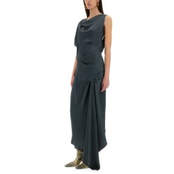 ASYMMETRICAL DRAPED MIDI DRESS