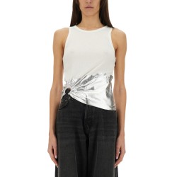 RIBBED TOP WITH PIERCING APPLIQUE