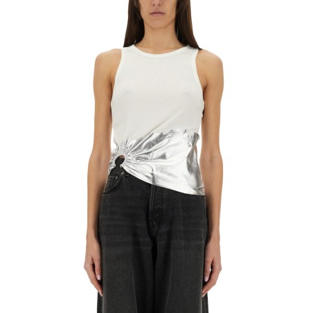 RIBBED TOP WITH PIERCING APPLIQUE