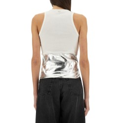 RIBBED TOP WITH PIERCING APPLIQUE