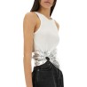 RIBBED TOP WITH PIERCING APPLIQUE