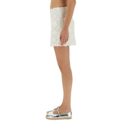 MINI SKIRT WITH FLORAL APPLIQUÉS