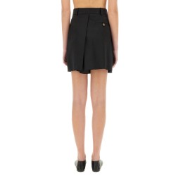 ASYMMETRICAL WOOL SHORTS