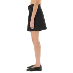 ASYMMETRICAL WOOL SHORTS