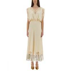 MIDI DRESS WITH LACE INLAYS