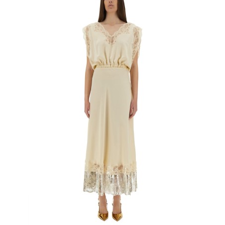 MIDI DRESS WITH LACE INLAYS