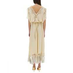 MIDI DRESS WITH LACE INLAYS