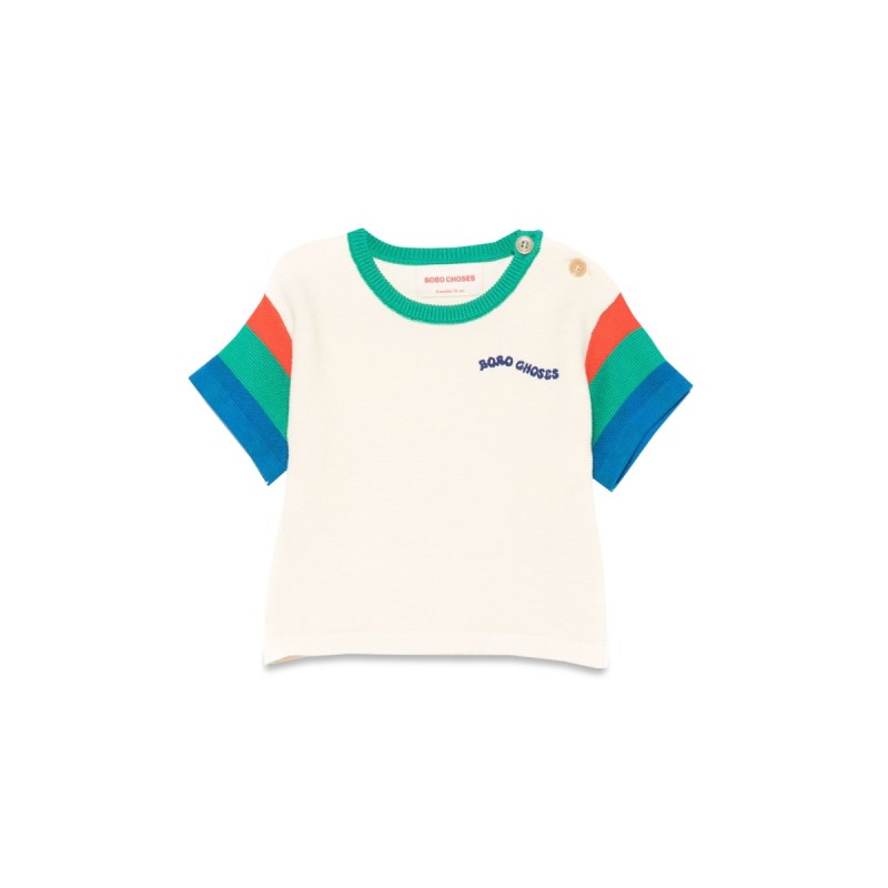 COLOR BLOCK KNITTED T-SHIRT