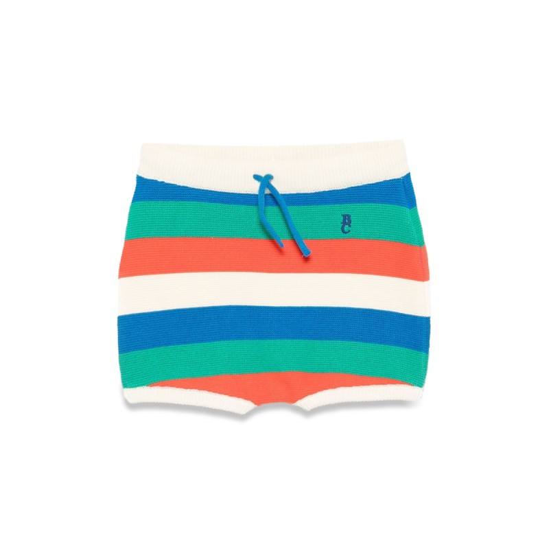 STRIPED KNITTED SHORTS