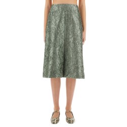 RUCHED SATIN MIDI SKIRT