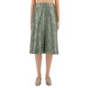 RUCHED SATIN MIDI SKIRT