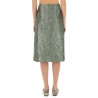 RUCHED SATIN MIDI SKIRT
