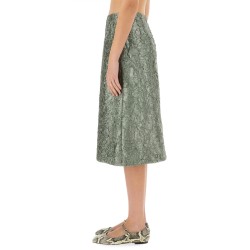RUCHED SATIN MIDI SKIRT