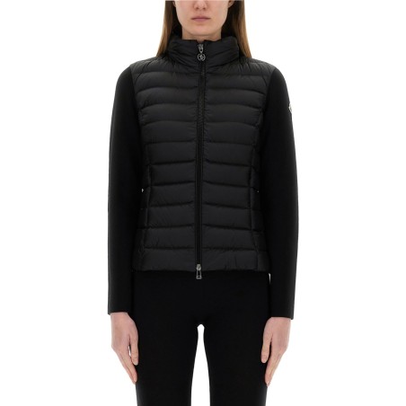 PADDED JACKET WITH KNITTED SLEEVES