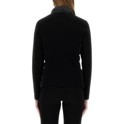 PADDED JACKET WITH KNITTED SLEEVES