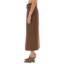 WOOL SKIRT WITH BELT