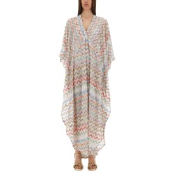 LONG CAFTAN WITH ZIG ZAG LAMÉ 3D
