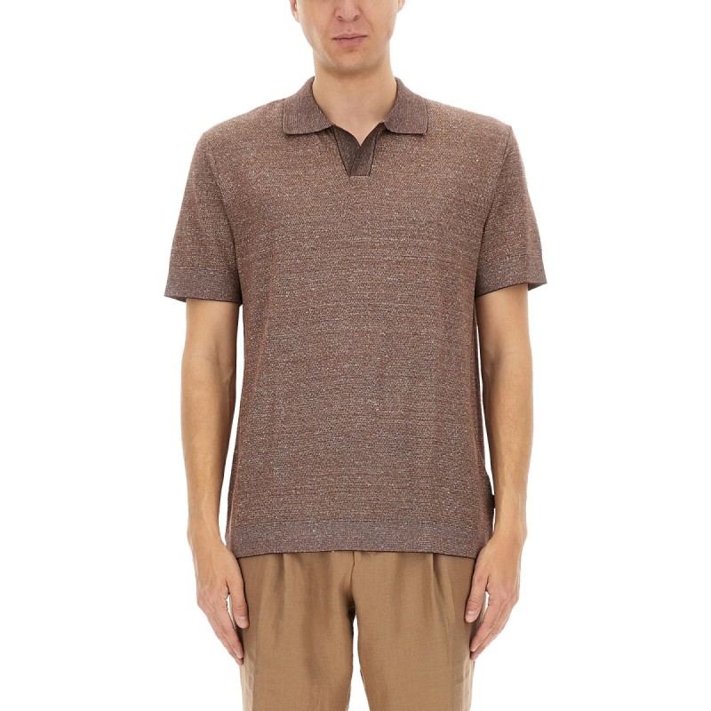 POLO SHIRT IN COTTON, LINEN AND SILK