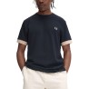 T-SHIRT WITH STRIPED MANIHE BORDER