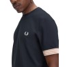 T-SHIRT WITH STRIPED MANIHE BORDER