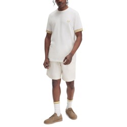 T-SHIRT WITH STRIPED MANIHE BORDER
