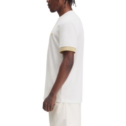 T-SHIRT WITH STRIPED MANIHE BORDER
