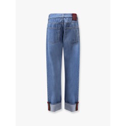 Jeans with cuff and Gucci Web detail