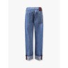 Jeans with cuff and Gucci Web detail