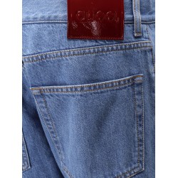 Jeans with cuff and Gucci Web detail